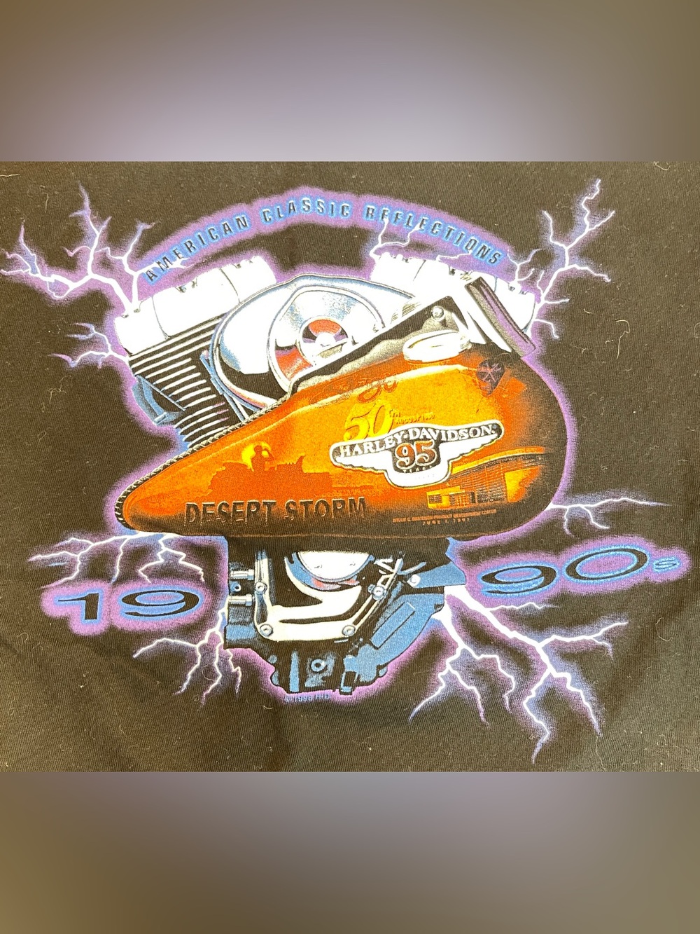 Vintage Harley Davidson T Shirt Mens 90s Black Richmond, Indiana Size Large